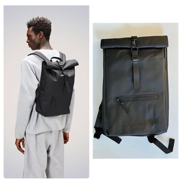NWT Rains Waterproof Rolltop Rucksack - Picture 1 of 10